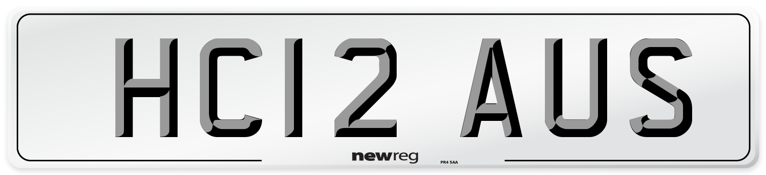 HC12 AUS Number Plate from New Reg